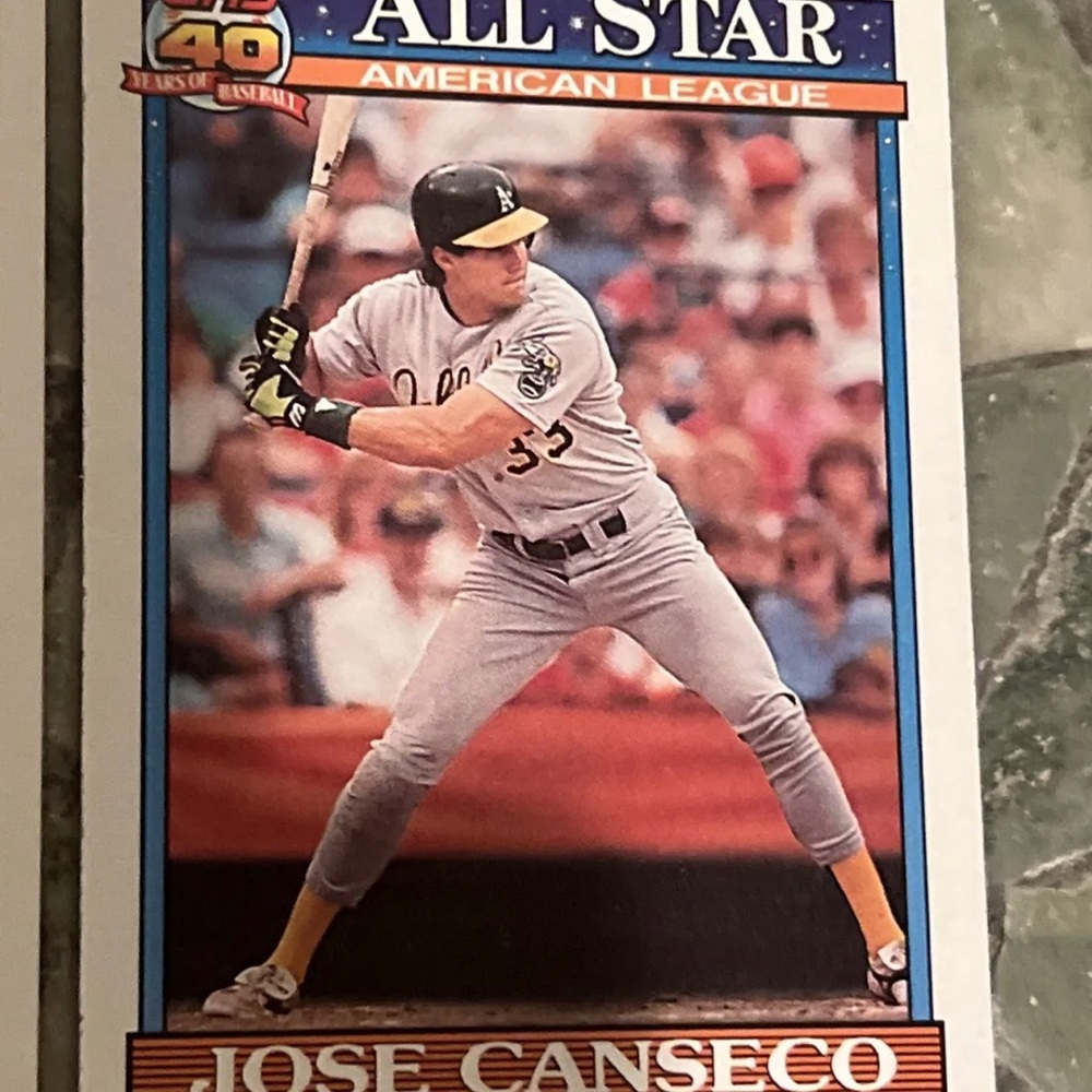 🔥2 JOSE CANSECO 1991 Topps 40 Years of Baseball Cards Oakland Athletics … - Picture 2 of 5